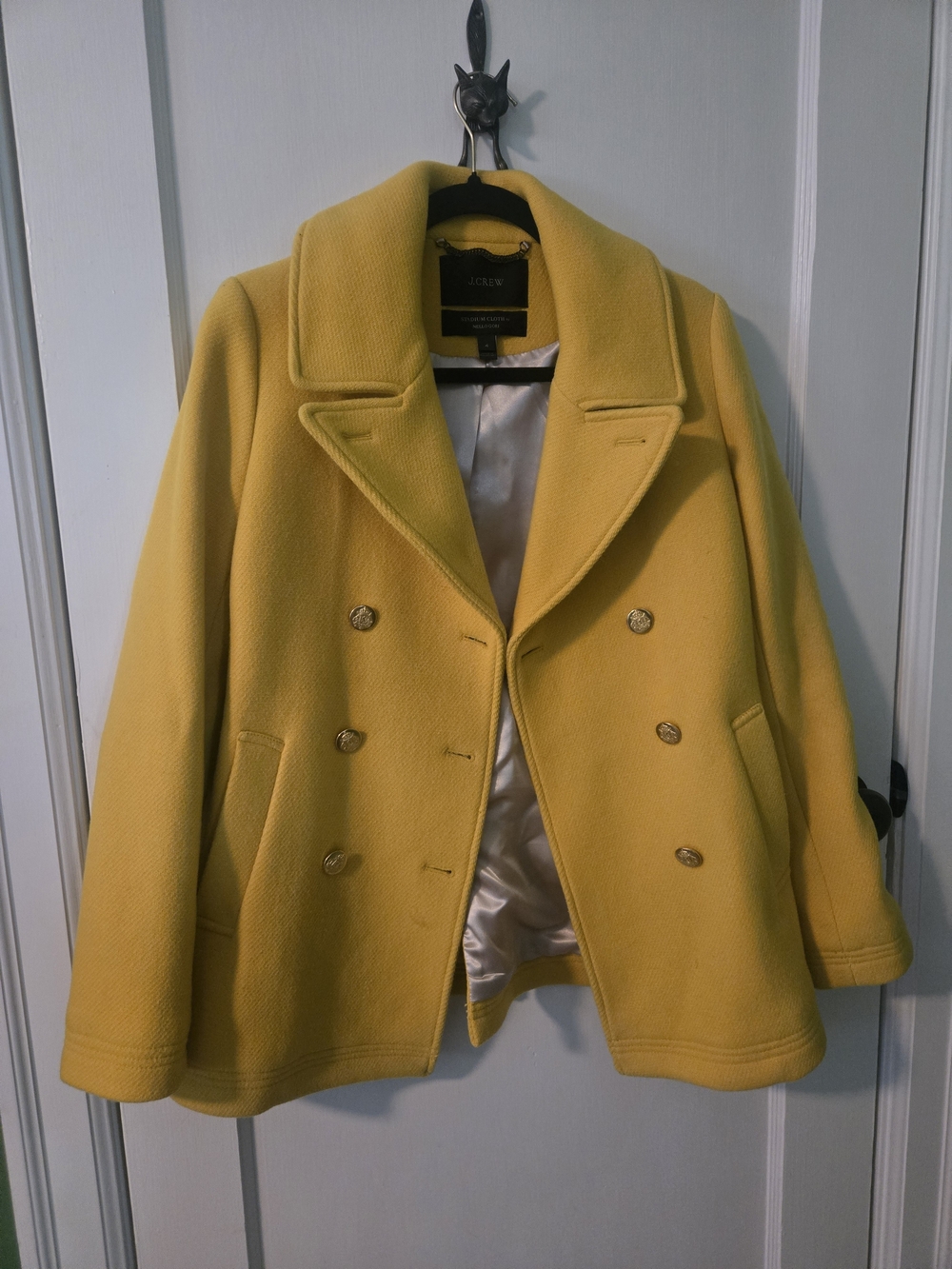 J. Crew Bright Yellow Double-Breasted Peacoat